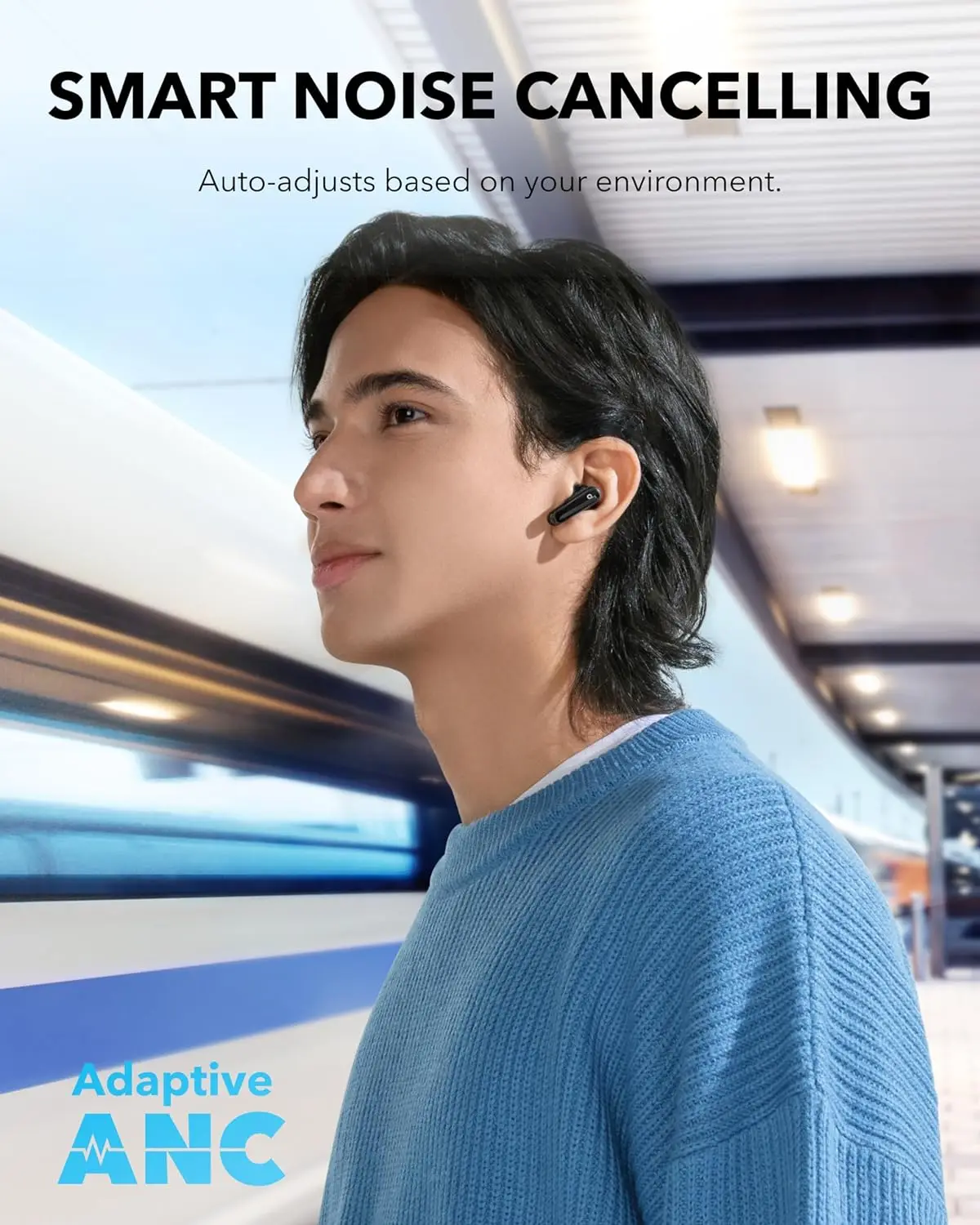 Soundcore P40i by Anker, Noise Cancelling Wireless Earbuds, Adaptive Noise Cancelling to Environments, Heavy Bass, 60H Playtime 3