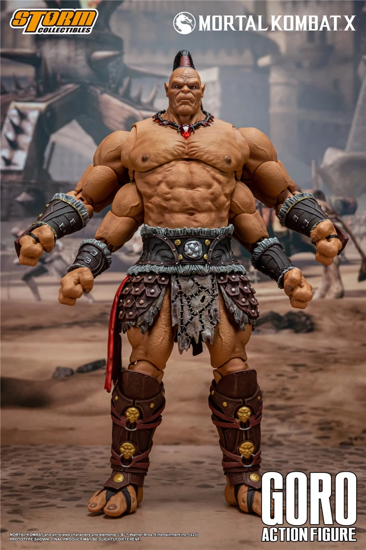 

Оригинальная модель игрушки от Storm 1/12 Mortal Kombat X Goro, фигурки героев аниме с тремя головами, популярная кровь, модель, игрушка для мальчиков, подарок