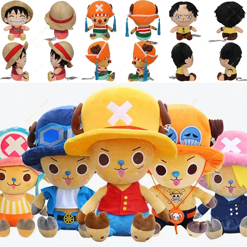 Large 20cm Anime One Piece Plush Toys Chopper Sabo Kawaii Stuffed