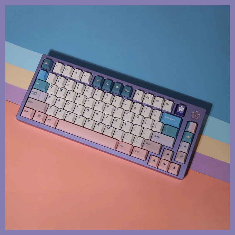 Gmk-noite Sunconjunto Keycaps Perfil Cereja Keycap Gradiente Pbt Sublimação de Tintura Teclado Mecânico mx Swit 142 Teclas