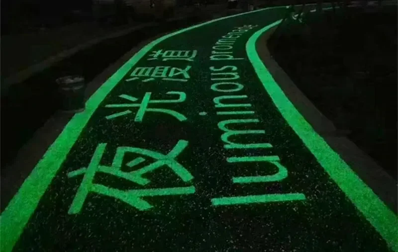 Glowing pebbles in a decorative setup indoors