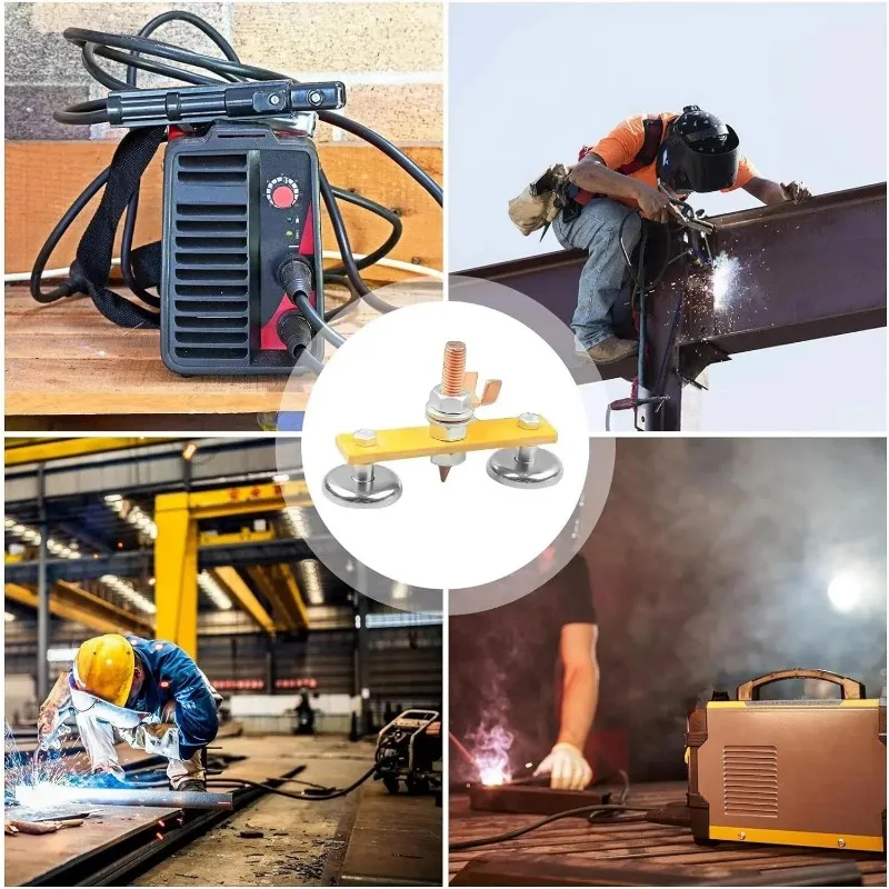 ZEXEF Welding Magnet Double Head Magnetic Welding Bracket Mechanical Maintenance Grounding Clamp Iron Head Grounder
