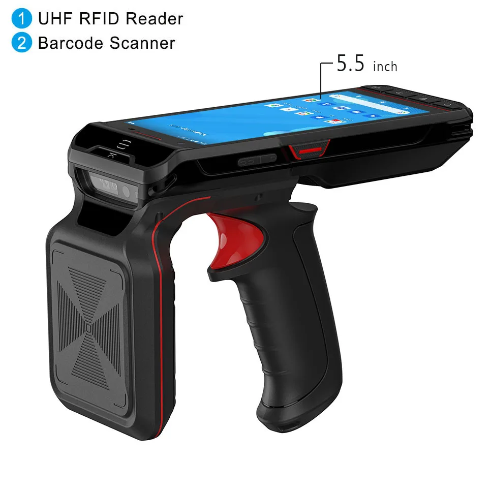 

Android 10 Handheld Terminal Data Collector PDA 4G UHF RFID Reader with 2D Barcode Scanner QR PDF417 Wifi Bluetooth All In One