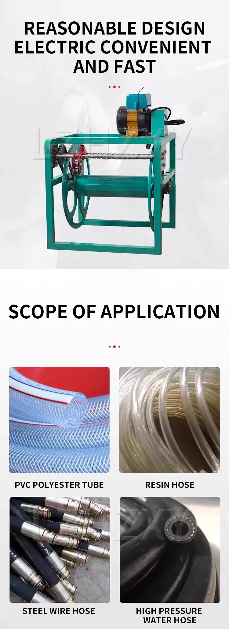 New automatic hose reel agricultural sprayer electric reel winding hose rack aut