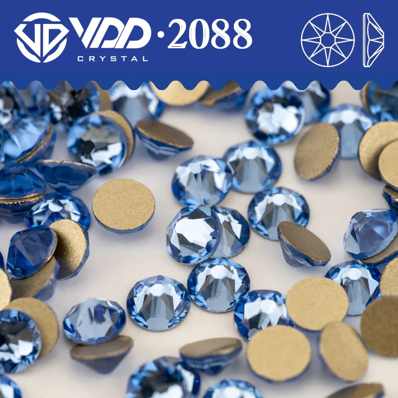 

VDD 028 Lt.Sapphire SS16-SS30 2088 Стразы Crystal Высокое качество 8 Big 8 Small Flatback Stone DIY Crafts Nail Art Accessories