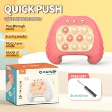  Pop Push Bubble Fidget Sensory Toys Whack A Mole Music Quick Press Bubble Game Machine Squeeze Stress Relief Toy for Kids Adult 