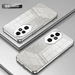 Glamorous Bling Glitter Shockproof Case with Fashion Plating Finish - Honor x8 5G (Silver)