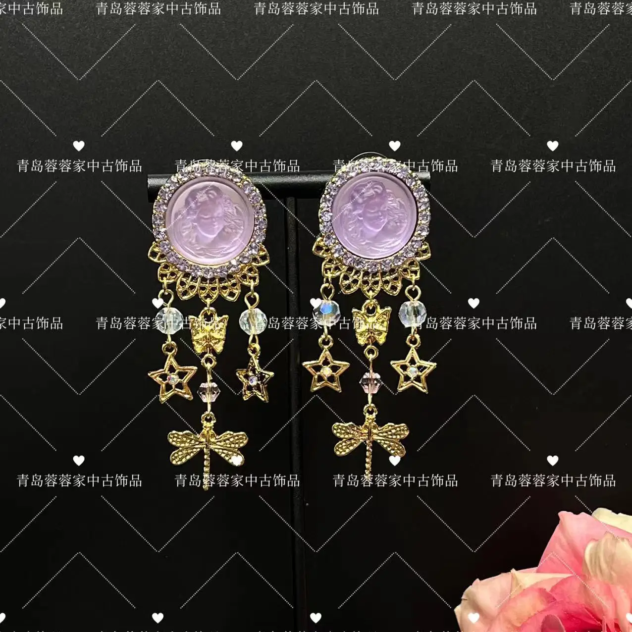 Purple stud earrings