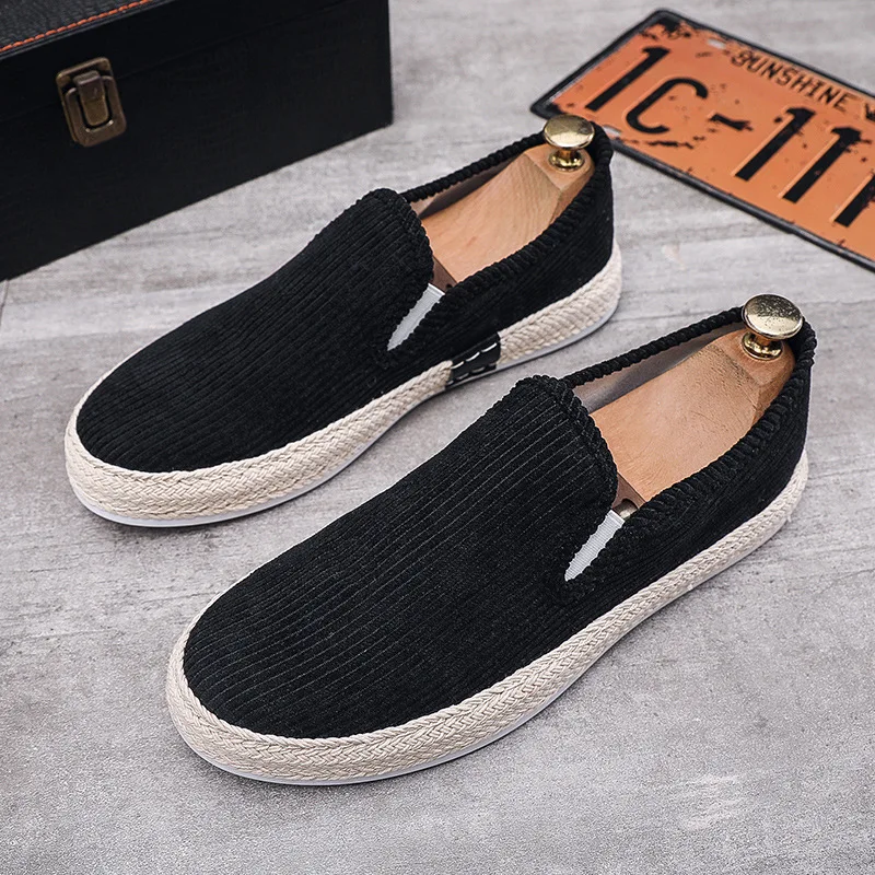 

Men Shoes New Casual Shoes Breathable Men Fisherman Shoes Lightweight Canvas Shoes Versatile Lefu Shoes Fashion Black Sneakers