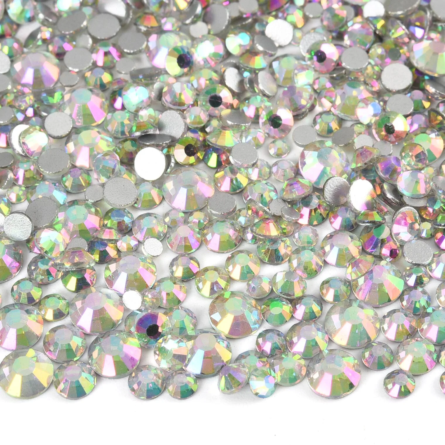Light Pink GemStone Mix Non-Hotfix Flatback Rhinestones for Nail Art and Garment Decorations