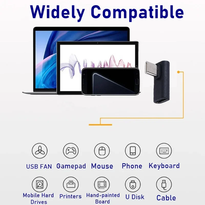 Usb용 U 자형 직각 어댑터-타입 C USB C-타입 C 어댑터 범용 L-모양 USB A Male-USB A Female 변환기
