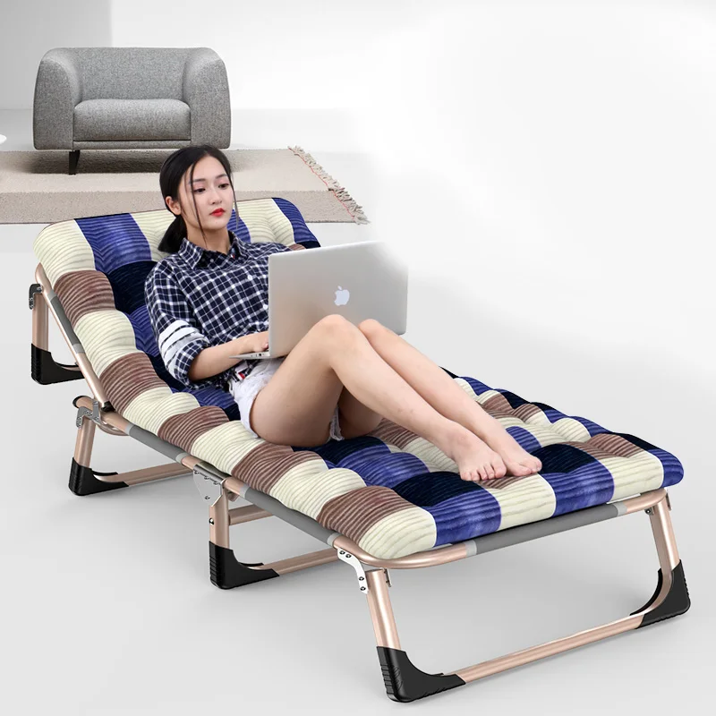 Folding sheets for people's home nap bed simple reclining chair office multi-functional portable nap camp bed Outdoor deck chair