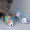 Cage mouse self-sexual cat toy plush simulated color mouse toys tease cat ball toys 2