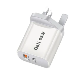 Universal 65W Fast USB Wall Charger Adapter with International Plug Options - 65W UK Plug