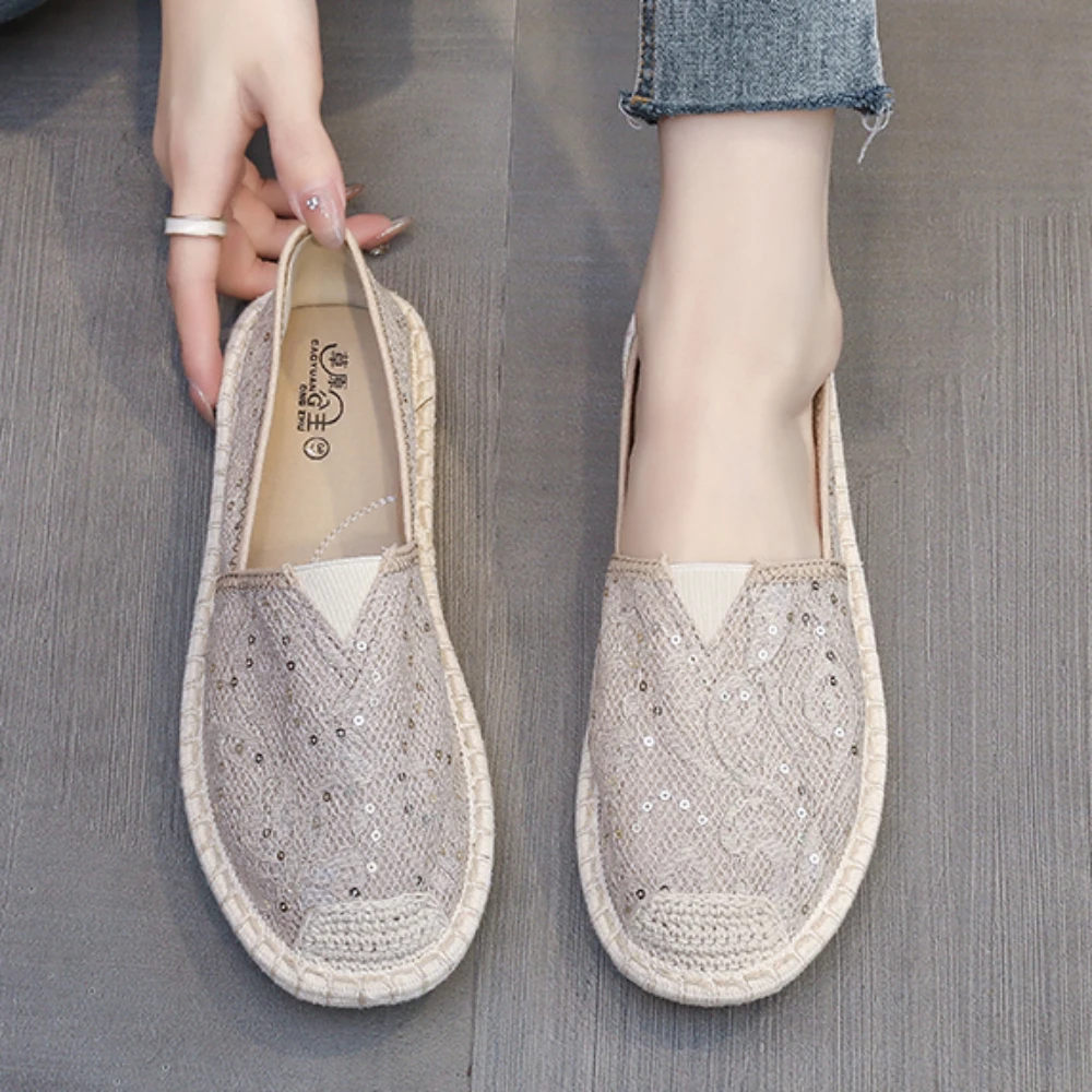 

Shoes Women Summer Designer Shoes Mesh Breathable Flat Shoes Ladies Comfort Light Sneaker Women Slip on Loafers Zapatos De Mujer