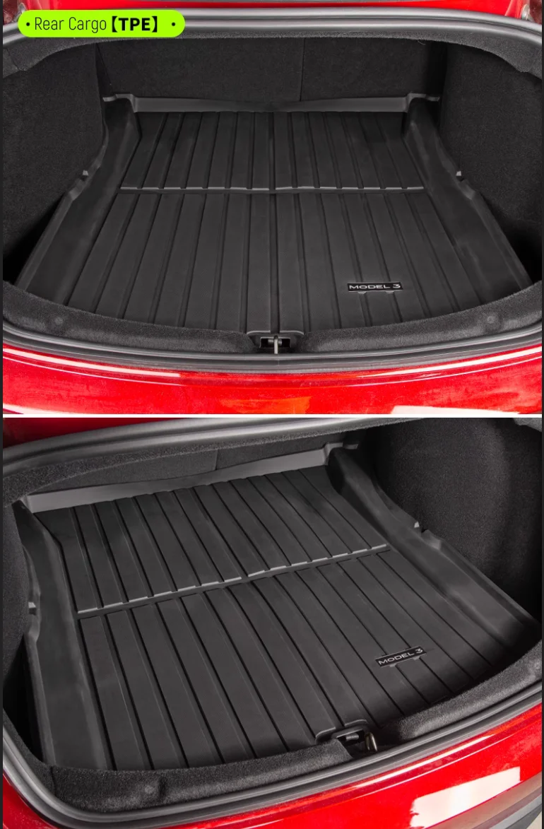 Trunk Mats For Tesla Model 3 Highland 2024 All-Weather Thicken Flexi TPE Cargo  Liners +Front/Lower Boot Carpet Protector mat - AliExpress