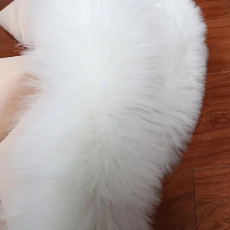 Luxury Rectangle Sheepskin Hairy Carpet, Faux Mat, Seat Pad, Plain, Fluffy, Soft Area Rug, Sofa, Hallway, Dress Mat