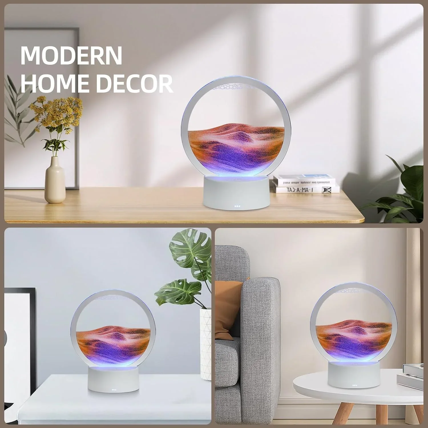 Quicksand Table Lamp, internet red hourglass decompression ornament 3D three-dimensional sand painting water painting colorful R 6