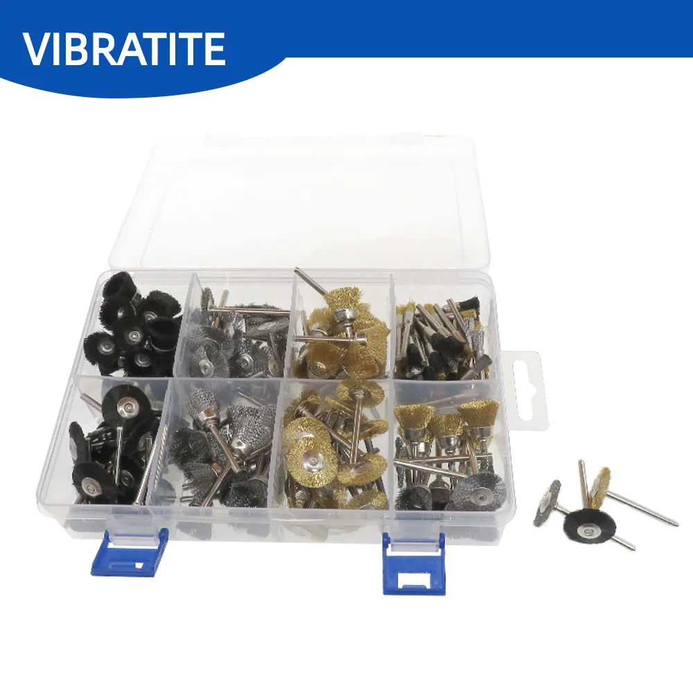 

180Pcs Wire Brush Set 3.2mm Shank Brass Coated Wire Stainless Wheel for Drill Clean Rust Removal Dremel Accessories Rotary Tools