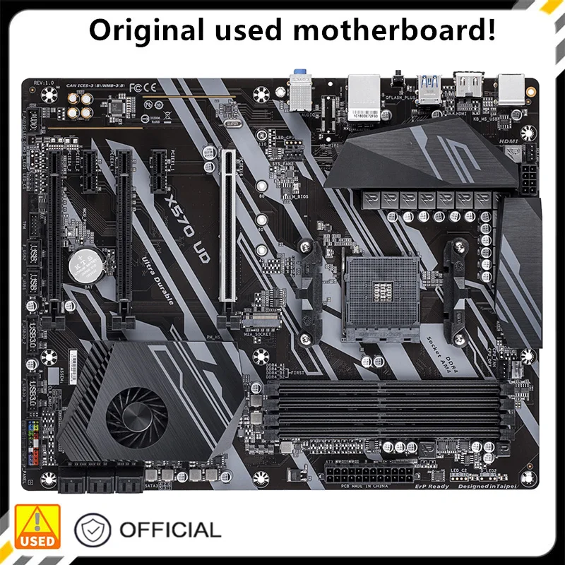 Per X570 Ud Presa Scheda Madre Am4 Per Amd X570 Ddr4 M.2 Nvme Sata3 Scheda Madre Usata Desktop Originale