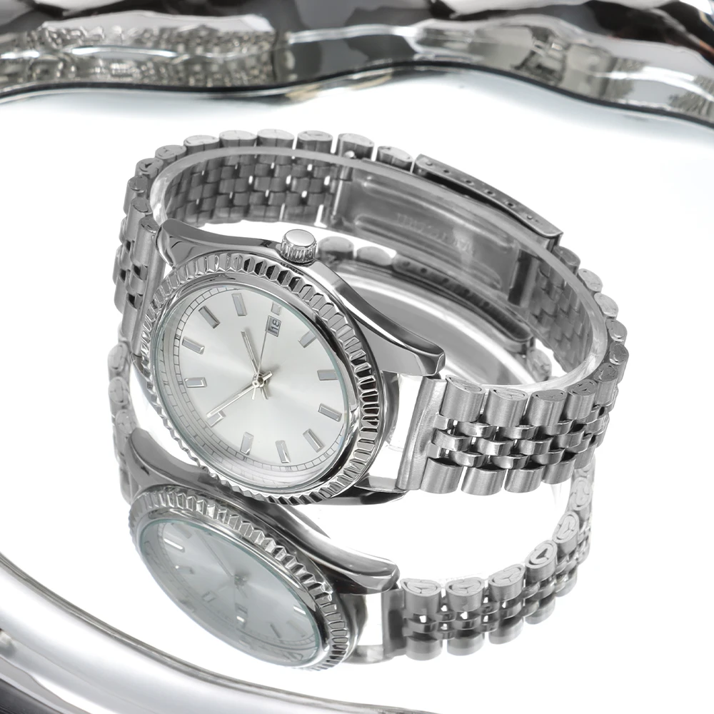 Elegant Stainless Steel Universal Watch Strap - Adjustable Metal Bracelet with Folding Buckle