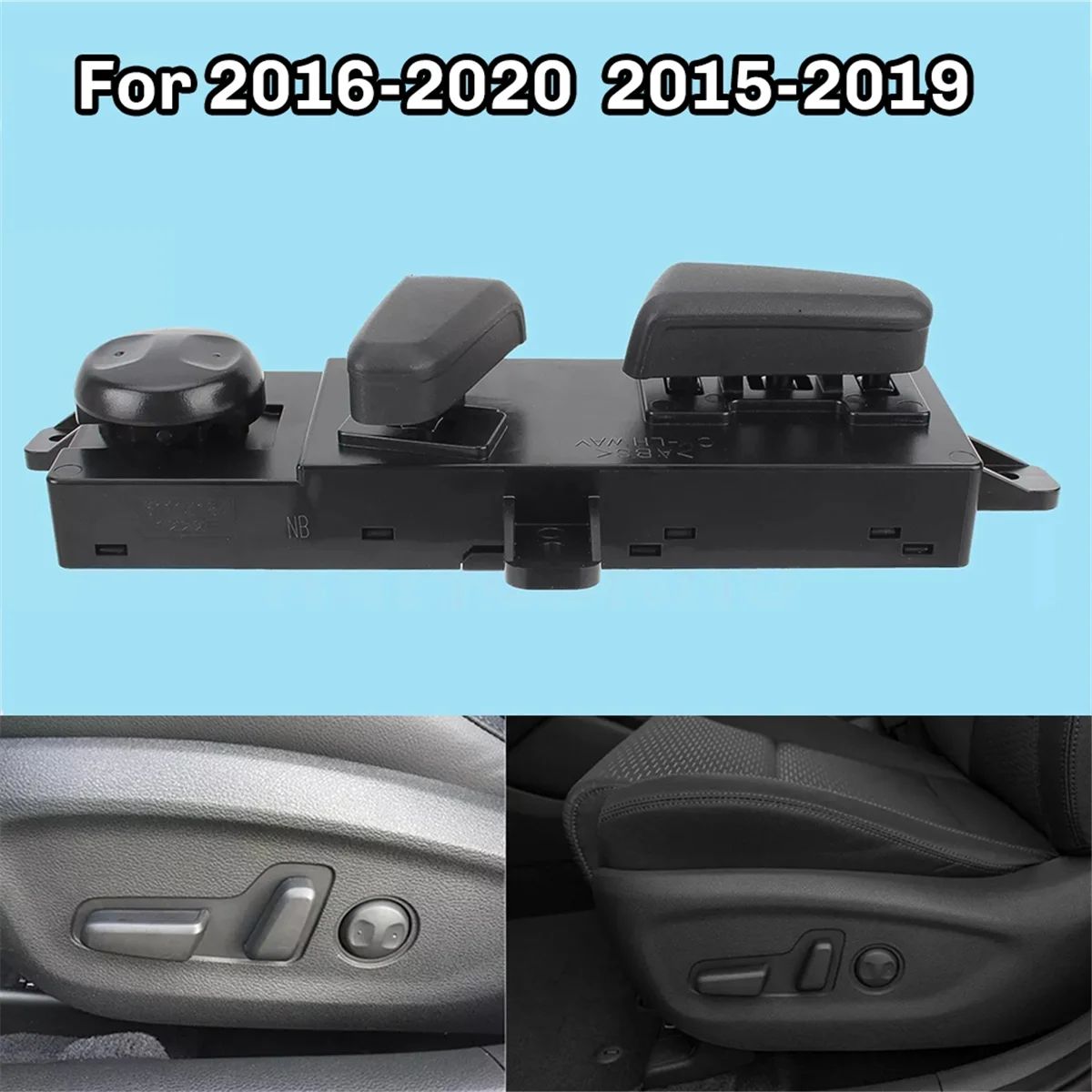 693E 자동차 운전자 측 파워 시트 스위치 88193F8110TRY for Hyundai Tucson 2016-2020 Sonata 2015-2019 88193-F8110TRY (Black)