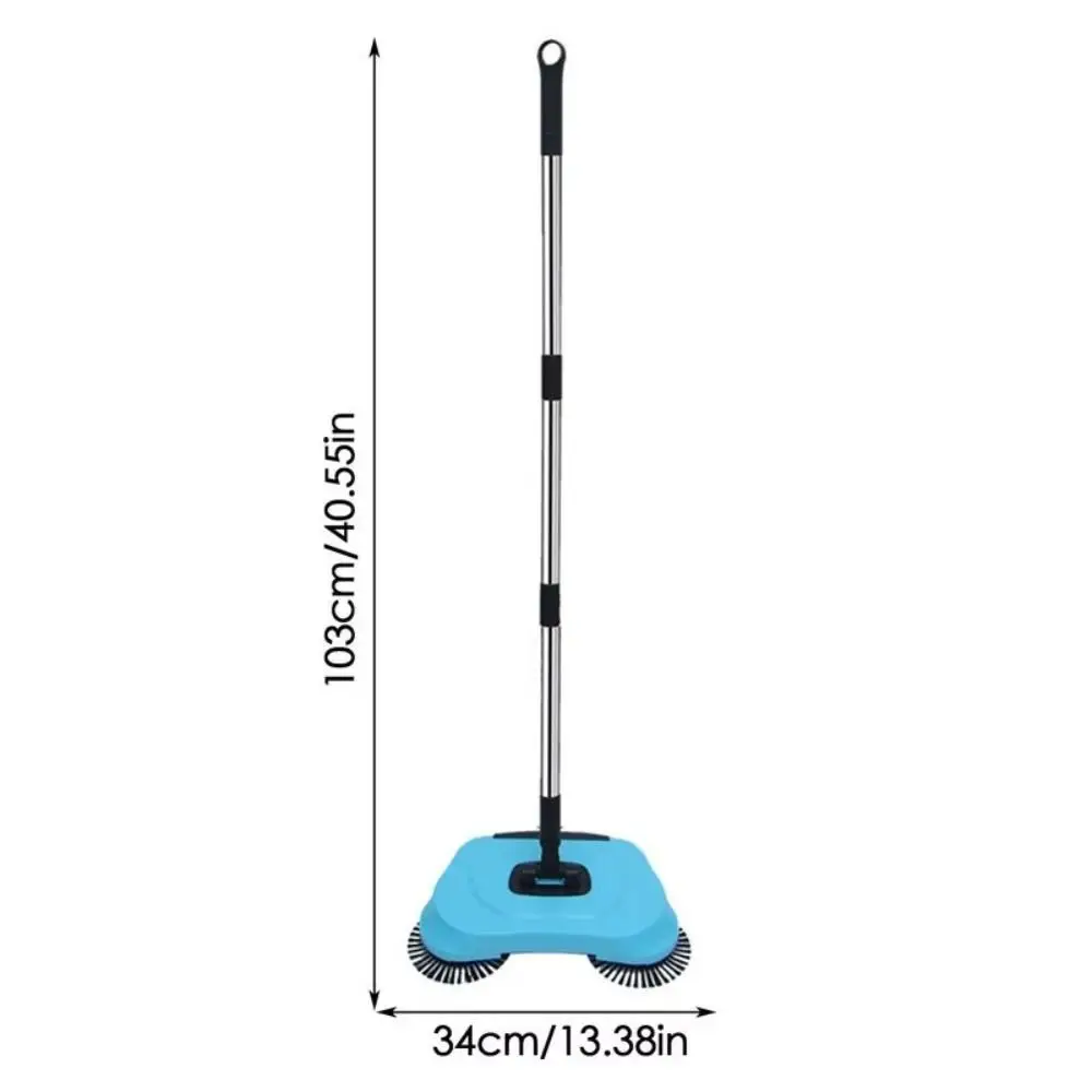 Adjustable Handle Hand Push Sweeper 3-in-1 Design Lightweight Vacuum Broom Easy to Use Stainless Steel Handle Carpet Sweeper - 6