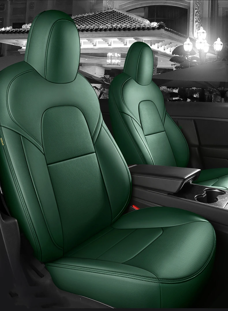 For Tesla Model 3 Y Custom Fit Car Seat Cover Accessories For Tesla 360 Degree Full Covered Perforated Artificial Leather