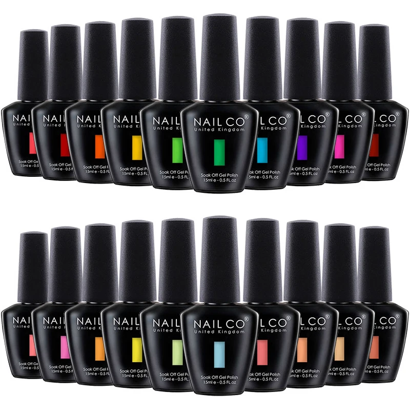 NAILCO 15ml Colors Gel Nail Polish Vernis Semi Permanent Solid Soak Off UV Gel Varnish Nail Art Manicure Base Top Coat Nail Glue 2