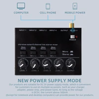 MAX400 Audio Mixer Mini Stereo Mixer Ultralow Noise 4 Channels Mixers Mixing Console DC5V for Electric Guitar Drum Piano