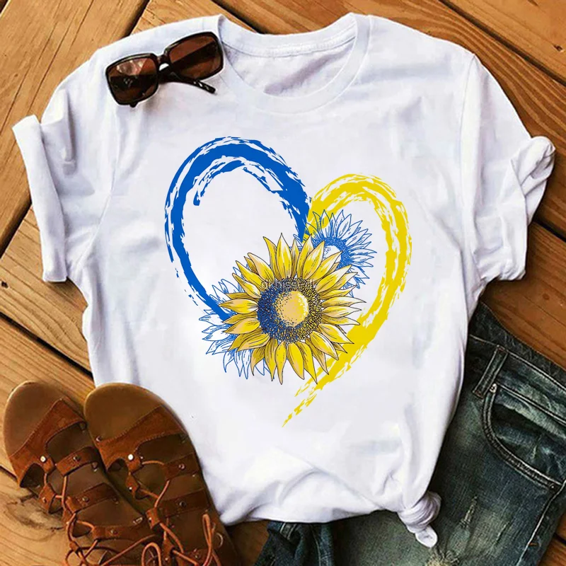 

Ukraini Ukraine Flag clothes summer top women anime japanese casual tshirt anime