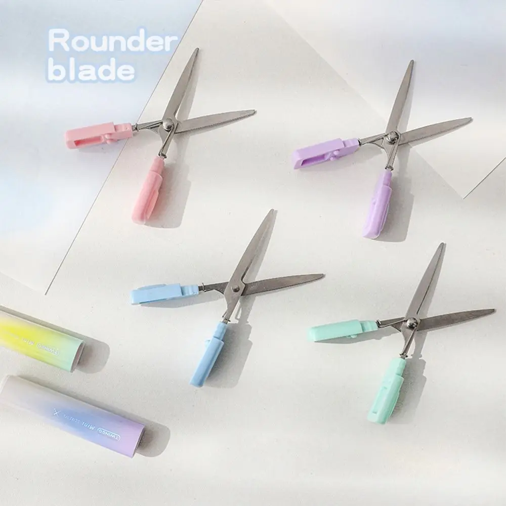 

Folding Design Safe Folding Scissor Adjustable Gradient Color Paper Cutting Tool Stainless Steel Multifunctional