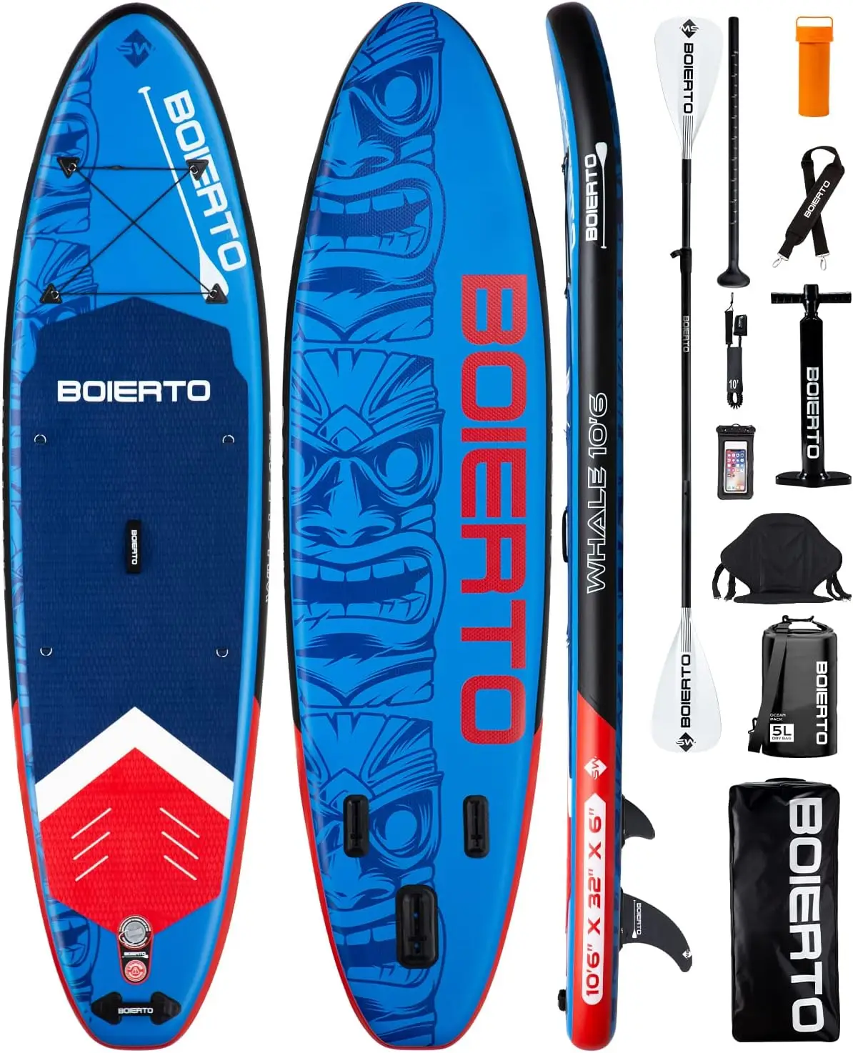 10'6"&times;32"&times;6" Paddle Boards for Adults, Yoga Board with Premium Sup Accessories & 3 Removable Fins, Backpack,