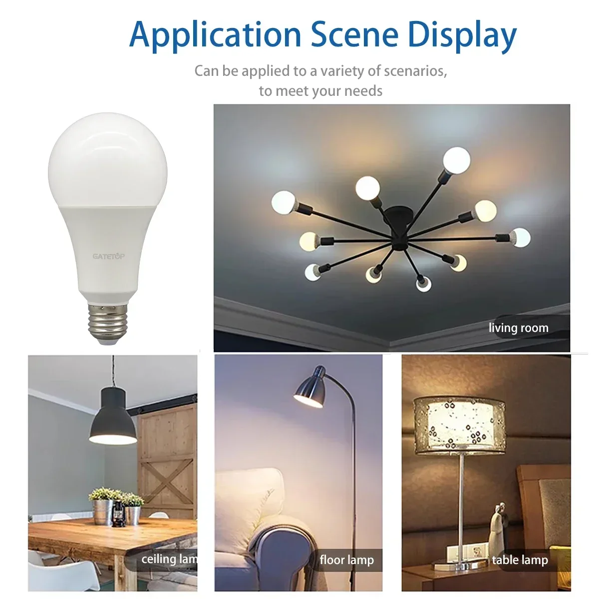 8pcs LED light Bulb Tricolor Dimming AC220V 110V 18W 24W Wall