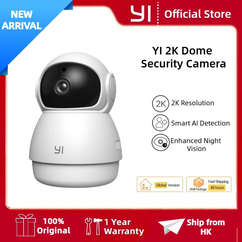 YI 2K Dome Security Camera Smart Indoor Pet Monitoring Cam