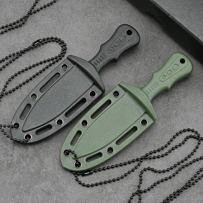 Mini Necklace Tactical Neck Knife Field Emergency Defense Pocket Knife Outdoor Straight Camping Portable Fruit