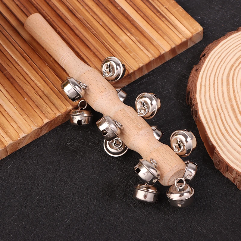 1Pc Wooden Rattle Children Discussion Musical Instrument Toys For Party Kids Early Education Handbell Kindergarten Teaching Aids