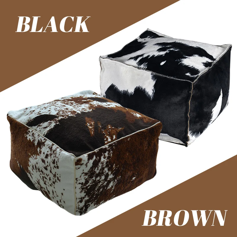 50/60cm New Nordic Ins Bean Bag Sofa Moroccan Pouf Cover Ottoman Footstool Unstuffed Living Room Bedroom Tatami Cushion Cover