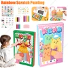 Scratch Art Painting Rainbow Scratch Art Books Interactive Rainbow Scratch Paper Set Squeegee Art Paint Kit for Kids Boys Girls 1