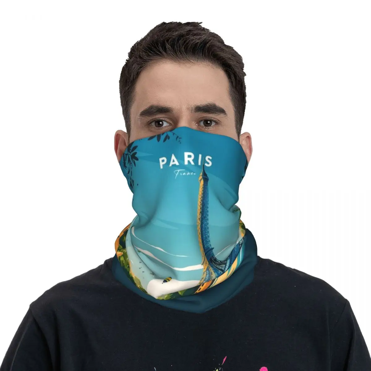 

Men France City Paris Bandana Accessories Neck Cover Printed Face Scarf Multifunctional Headband For Riding Washable