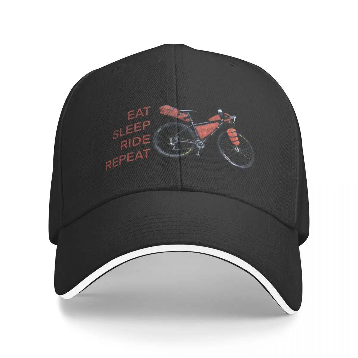 

New Bike Packing, eat, sleep, ride, repeat Baseball Cap Fashion Beach Snap Back Hat beach hat Golf Hat Men Women's