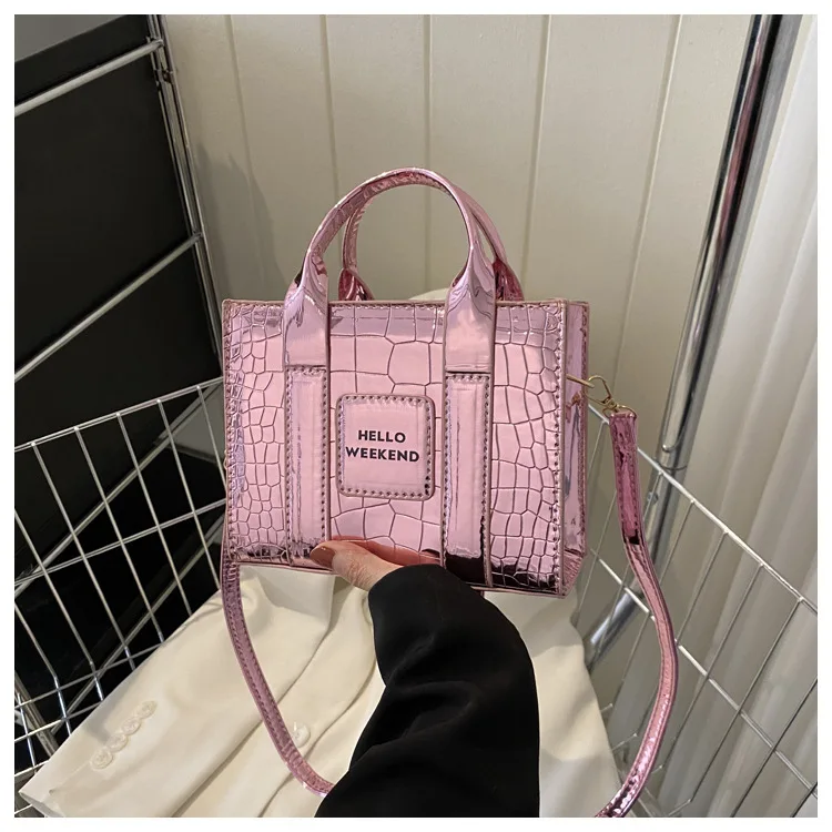 Women's Handle Bag With Stone Pattern Fashion Handbag For Ladies_voghion.com