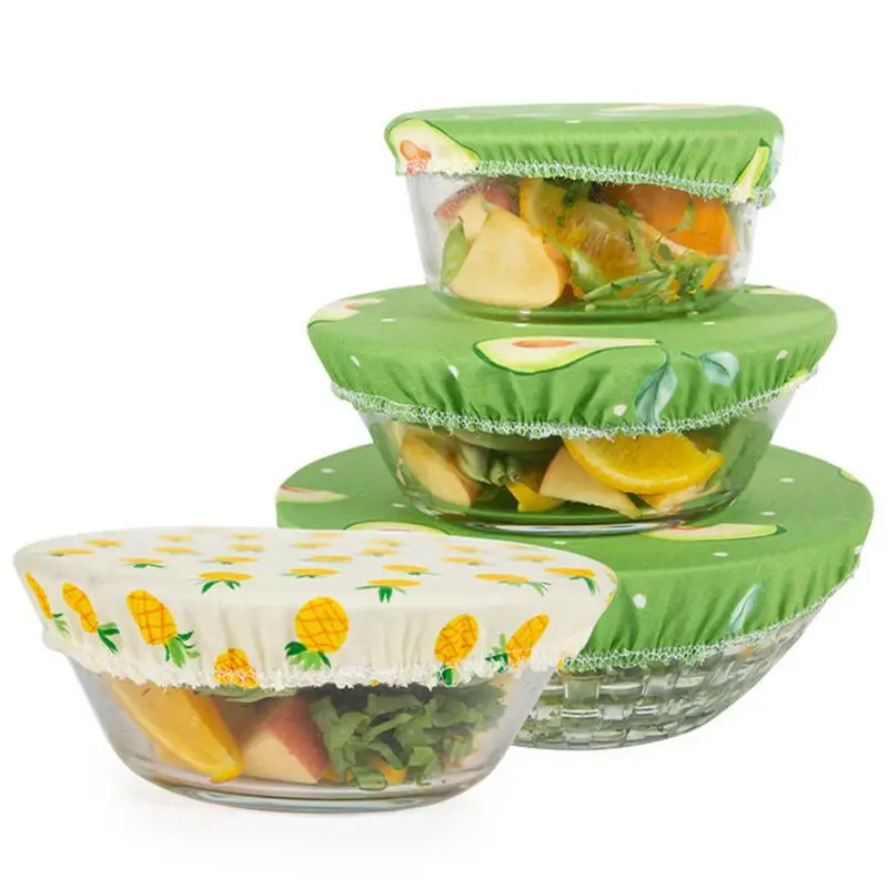 

Cotton Bowl Cover Reusable Stretch Fresh-keeping Bowl Cover For Kitchen High-elasticity Food Storage Covers For Family Outdoor