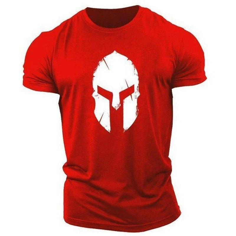 Print 3d Casual Male Shirt Model Graphic Spartan Around the Neck Oversized Short Sleeve Men's T-shirt for Men Sport Clothing |