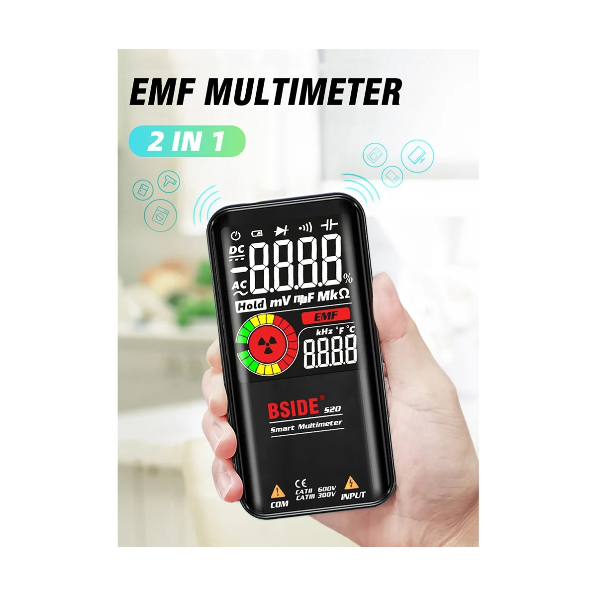

BSIDE BSIDES20 Color Screen Multimeter Intelligent Identification Electromagnetic Radiation Detection