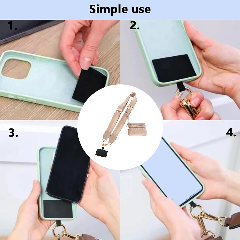 Adjustable Nylon Phone Lanyard with Pouch for Keys and ID