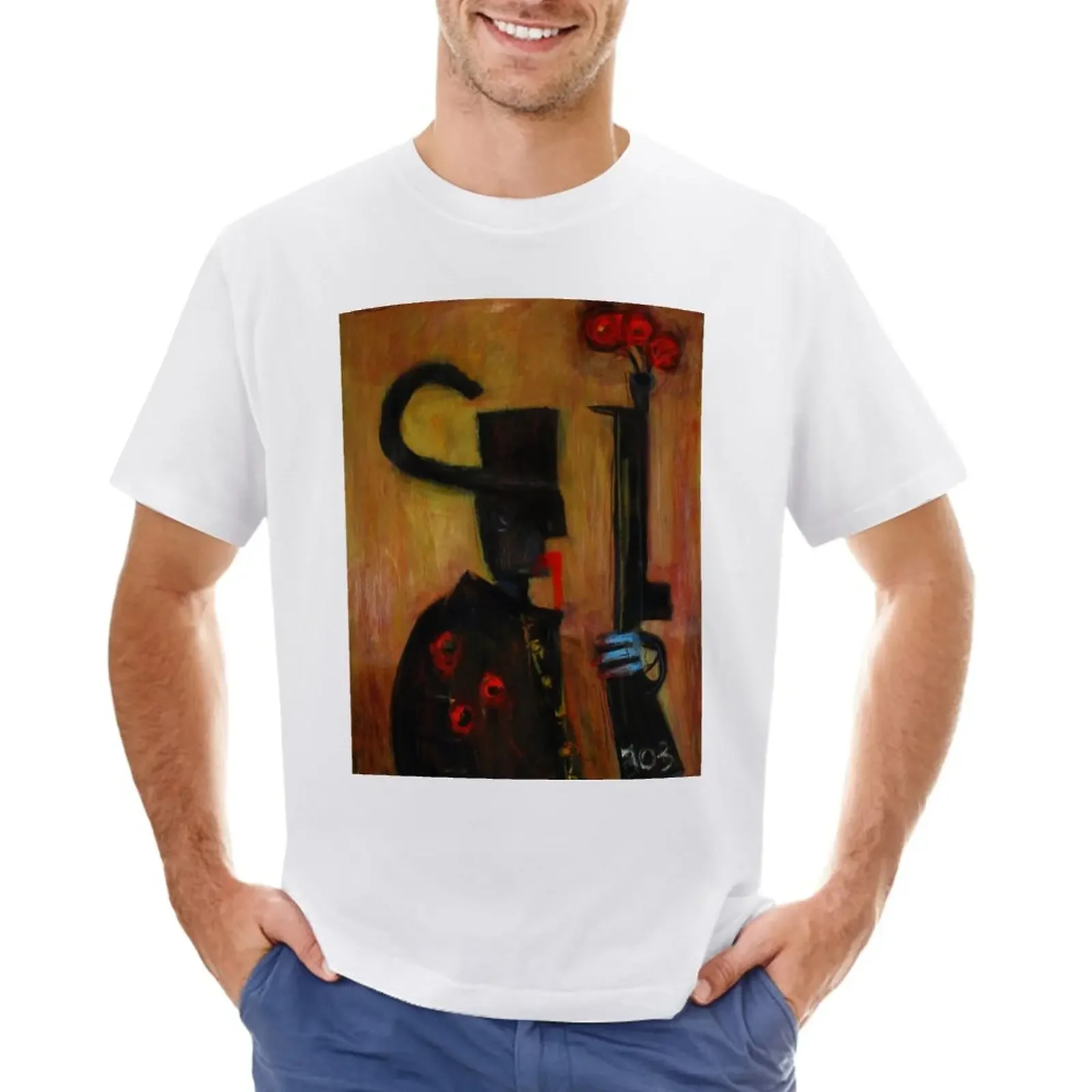 Anzac Con Poppies T-Shirt T-Shirt Oversize T-Shirt Per Uomo Cotone