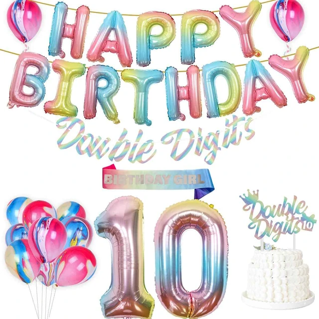 Unique 12" Latex Happy 10th Birthday Balloons - 8-Pack Assorted Colors For Party Decorations - View #12