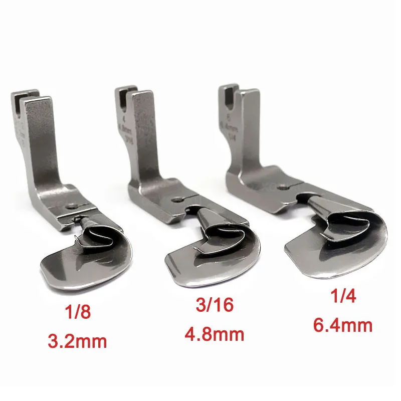 1 PCS Curved Hemming Presser Foot Silk Chiffon Skirt Crimping Hem Pull