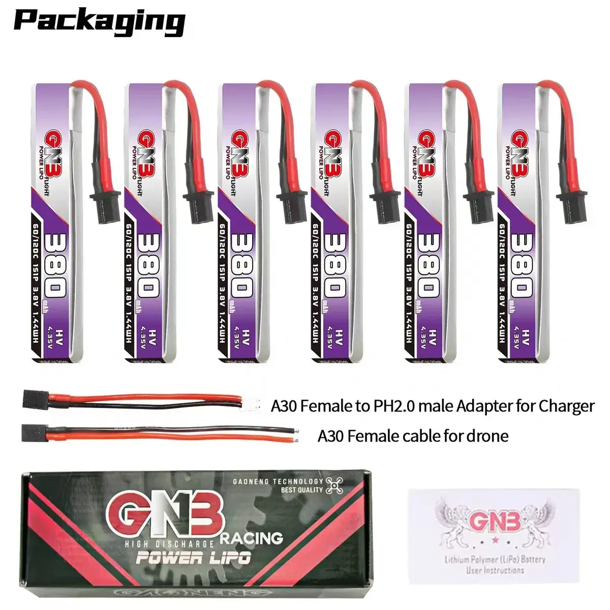 Pack de 5 à 10 hélices drone FPV micro PH2.0/A30, prêtes à l'emploi pour quadcopter.